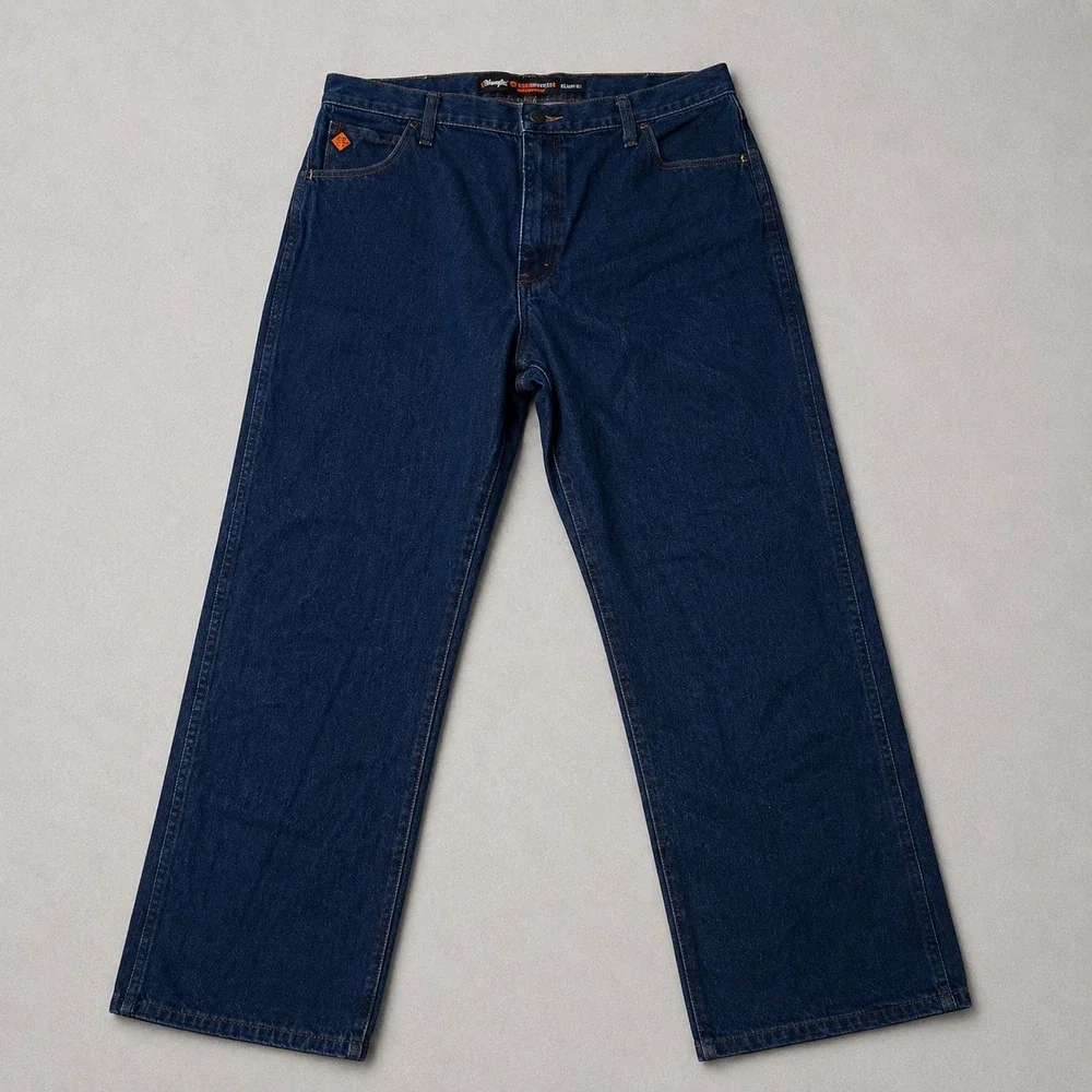 Wrangler FR 13MWZ Jeans Mens 38x30 Flame Resistant Dark Wash Work Denim Pants